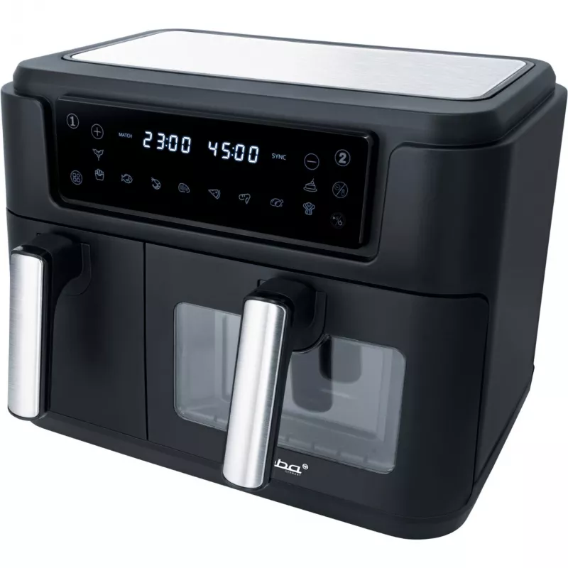 Dual Air Fryer HF 9500 DUO (juoda, 2.400 W, 2 krepšiai 6 l + 3,5 l)