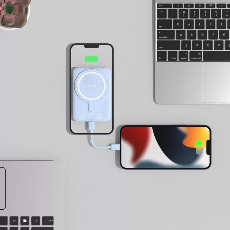 Nešiojama išorinė baterija TECH-PROTECT PB10 LIFEMAG 5000mAh mėlyna