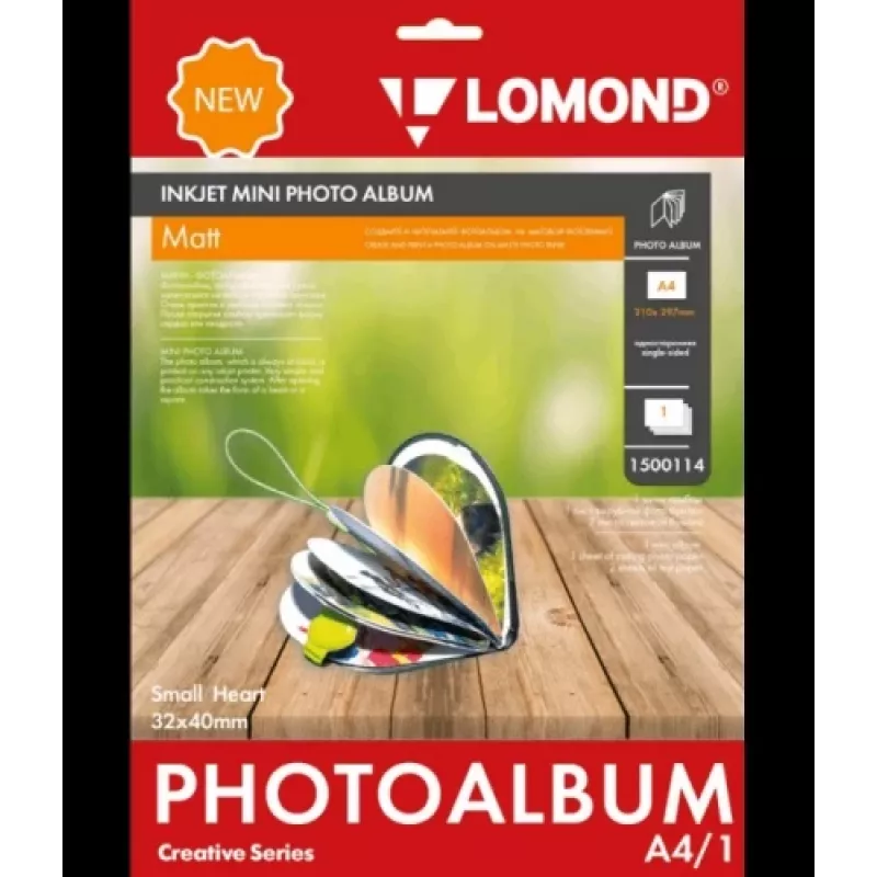 Lomond Inkjet Mini Album Small Heart Matte 32x40mm (mažas)