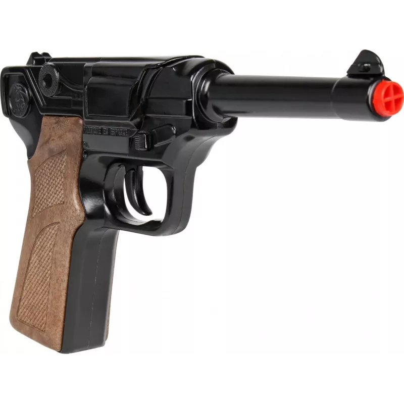 Metalinis žaislinis policijos revolveris Gonher 8 šūvių, metalinė konstrukcija, modelis 258441