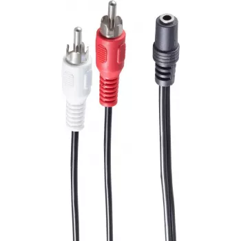 Garsinis kabelis ShiverPeaks BS30852 1,5 m 3,5 mm 2xRCA juodas