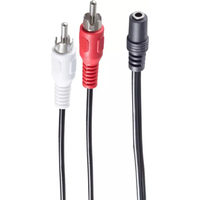 Garsinis kabelis ShiverPeaks BS30852 1,5 m 3,5 mm 2xRCA juodas