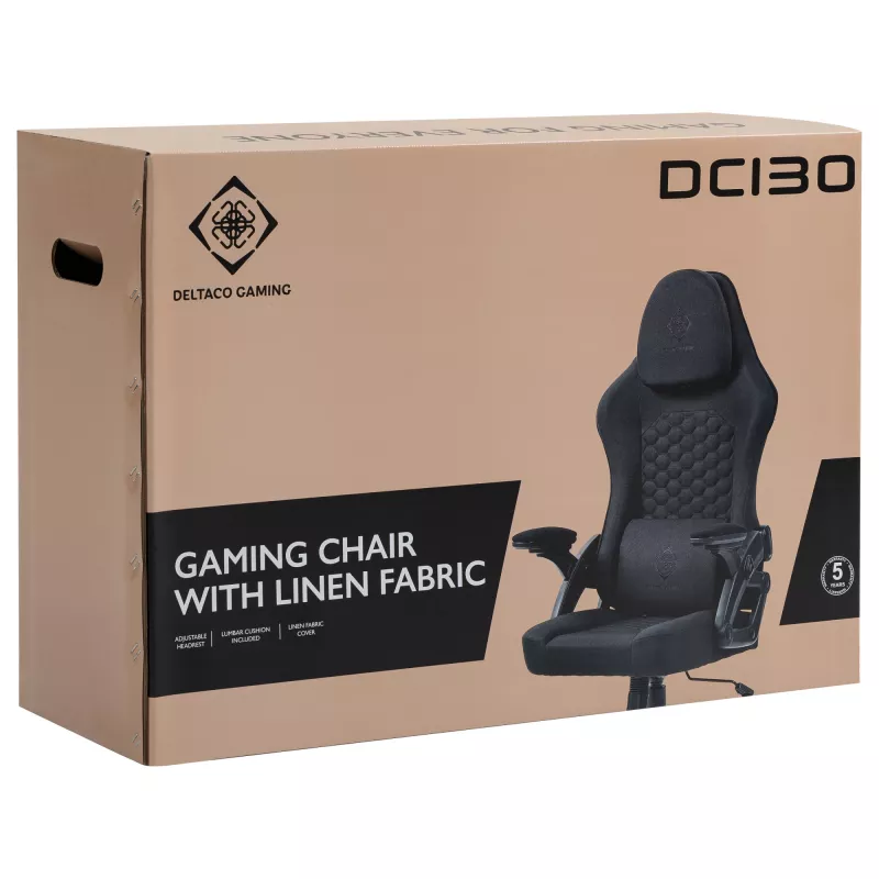 Deltaco DC130 žaidimų kėdė Soft Woven Mesh juoda (GAM-180)