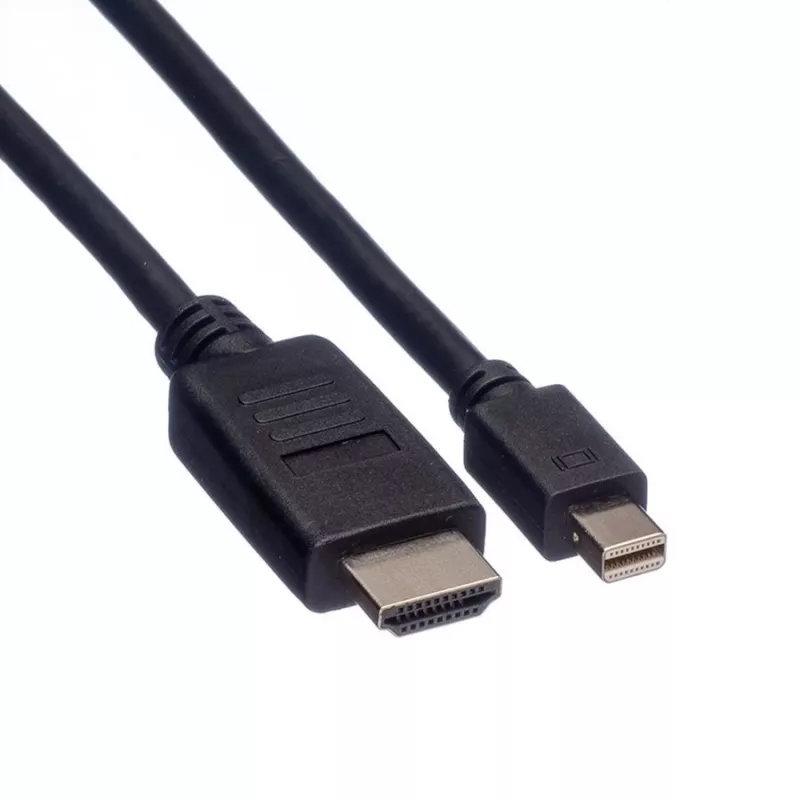 ROLINE - Vaizdo / garso kabelis - DisplayPort / HDMI - 32 AWG - Mini DisplayPort (V) - HDMI, 19 kontaktų (V) - 1 m - Ekranuotas - Juodas (11.04.5790)