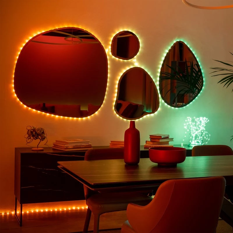LED girlianda Twinkly TWD200STP-TEU įvairiaspalvė vidaus juostelė, 5 cm tarpai, IP20, permatomas kabelis
