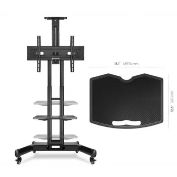 Lentynėlė ženklų ekranui ONKRON APT1551-B, ABS ir plienas, 460×320×20 mm, juoda
