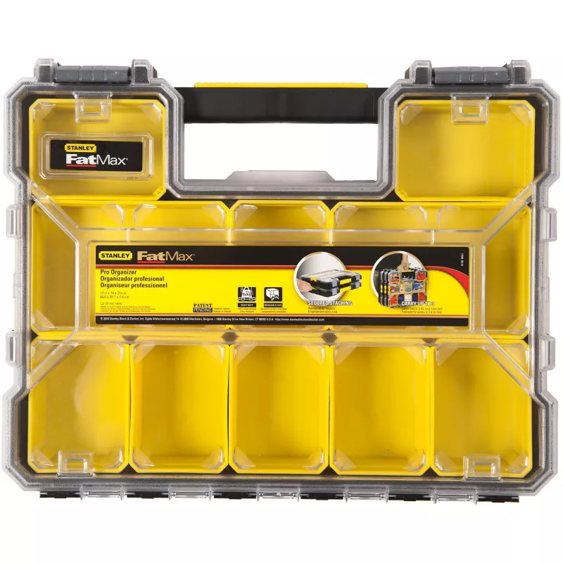 Stanley 1-97-519 smulkių detalių/įrankių dėžė, juoda, permatoma, geltona