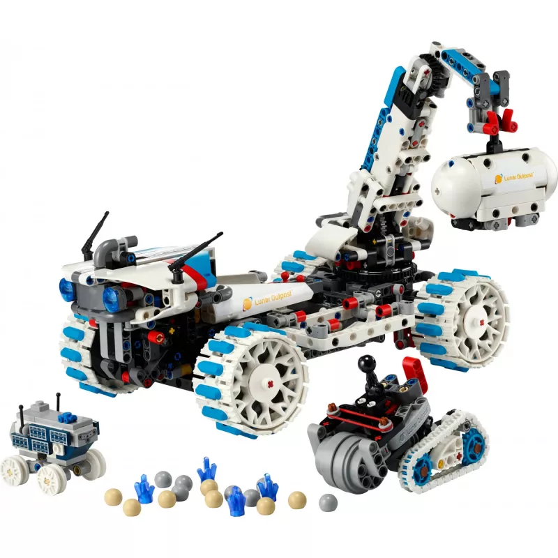 LEGO Technic 42211 Lunar Outpost Mėnulio roveris – konstruktorius, 1082 vnt., modulinis surinkimas, 130×310×190 mm