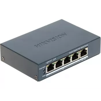 Hikvision DS-3E1505P-EI/M tinklo komutatorius valdomas Gigabit Ethernet (10/100/1000) Power over Ethernet (PoE) pilkas