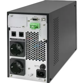 Qoltec Nepertraukiamo maitinimo šaltinis (UPS) | 1kVA | 1000W | Galios koeficientas 1.0 | LCD | EPO | USB | Online