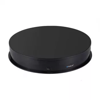 Puluz elektrinė sukamoji platforma PU3049B 30 cm USB juoda — motorizuota demonstracinė sukamoji platforma