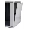 Tinklinė sieninė spinta SOMI Networks 22U 19 colių su 45 cm gyliu, priekinės stiklo durys, pilka