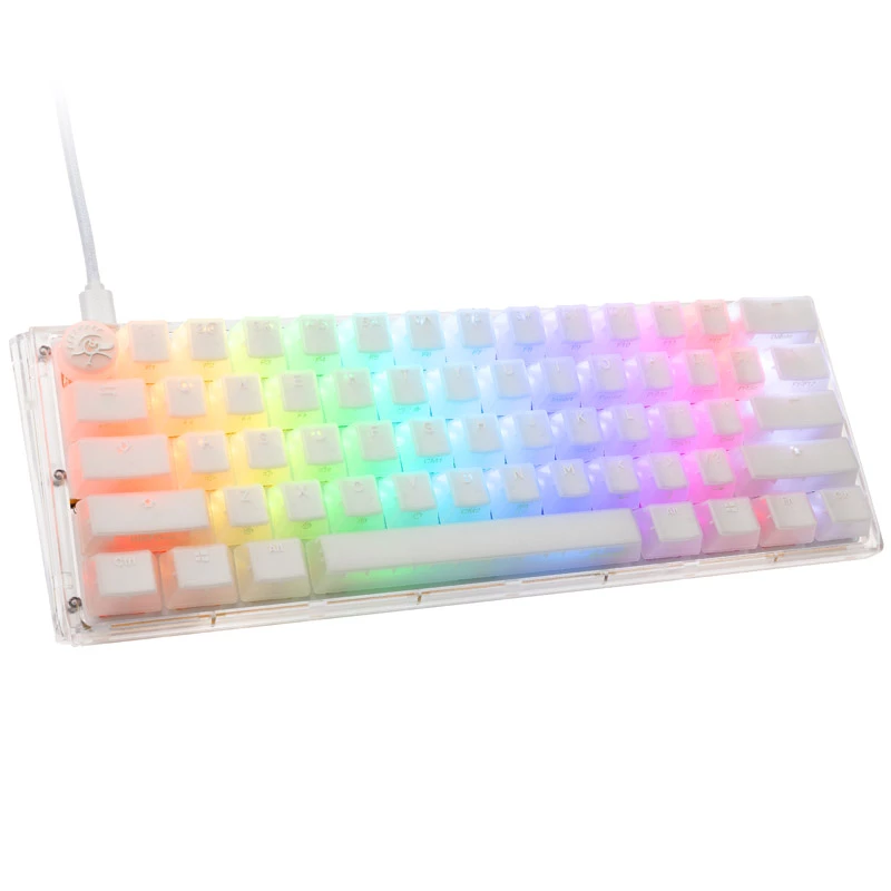 Ducky One 3 Aura Balta Mini žaidimų klaviatūra USB QWERTY US International