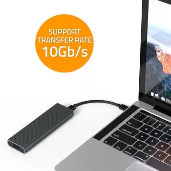M.2 NVMe SSD korpusas QOLTEC 52630 — USB 3.1 Gen2 10Gb/s, skirtas M.2 NVMe diskams