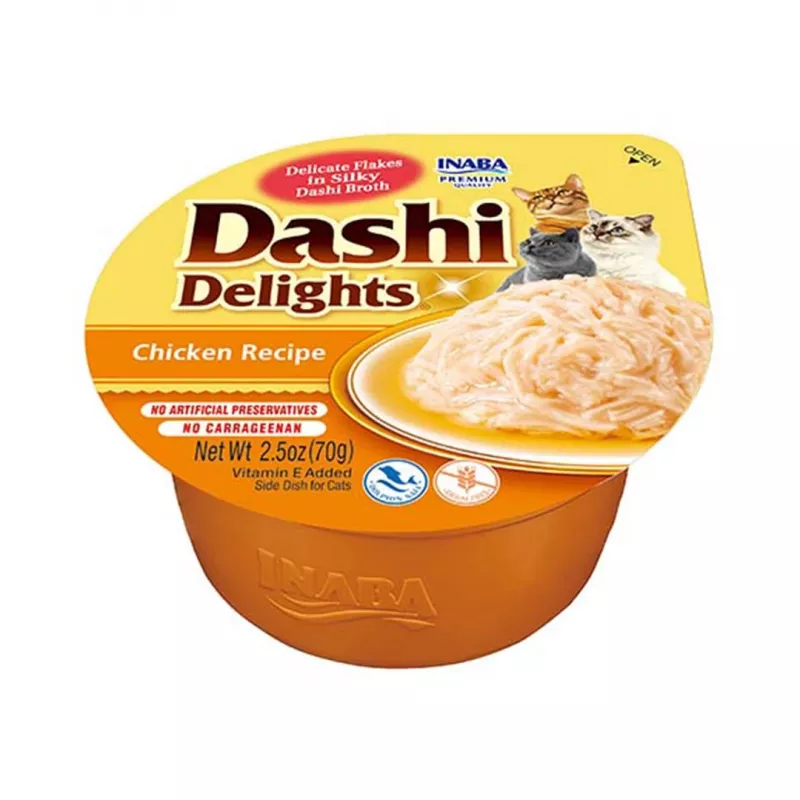 INABA Dashi Delights Chicken in broth - kačių skanėstai - 70g