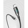 Vention medvilniniu pynimu aptrauktas USB 2.0 C-į-C 5A laidas su LED ekranu 1,2 m juodas cinko lydinio tipas