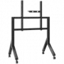 Mobilus TV stovas ONKRON TS2081-B 70–110 colių televizoriams, juodas, ratuotas plieninis grindų laikiklis, 125 kg talpa, VESA 200x200–1000x800