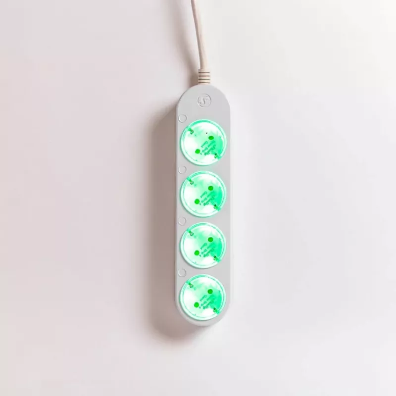 Išmanusis 12A „Shelly Power Strip 4 Gen4 Zigbee/Matter“ maitinimo lizdas