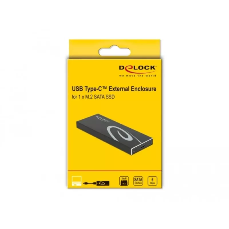 SSD korpusas DeLOCK 42003 Išorinis korpusas M.2 SATA SSD su USB Type-C