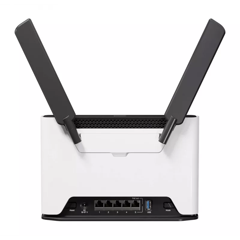Belaidis maršrutizatorius MikroTik Chateau PRO ax — dviejų juostų 2,4/5 GHz, 3548 Mbit/s, PoE, 5x LAN, 2 išorinės antenos, pilka/baltas
