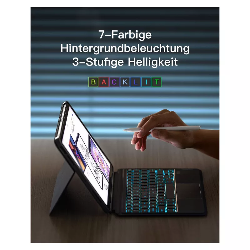 „inateck“ klaviatūra, skirta „iPad 11“, „iPad Air 4/5Gen.Com.“, QWERTZ, violetinė