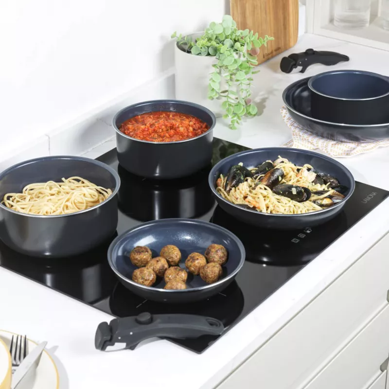 Puodų rinkinys Russell Hobbs RH03321EU7 — 8 dalių, nelimpantis, tinkamas plauti indaplovėje