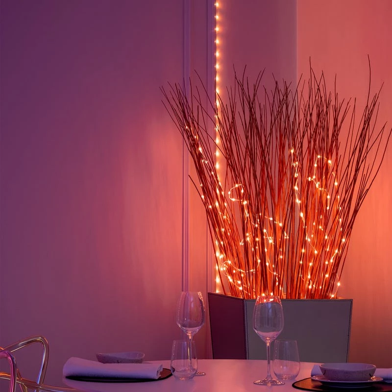 LED girlianda Twinkly TWD200STP-TEU įvairiaspalvė vidaus juostelė, 5 cm tarpai, IP20, permatomas kabelis