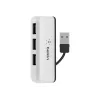 Belkin USB 2.0 4 prievadų kelionių koncentratorius, sidabrinis, F4U021bt