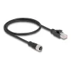DeLOCK M12 adapterio kabelis D-koduotas 4 kontaktų moteriškas į RJ45 vyriškas 50 cm