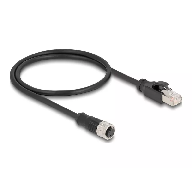 DeLOCK M12 adapterio kabelis D-koduotas 4 kontaktų moteriškas į RJ45 vyriškas 50 cm