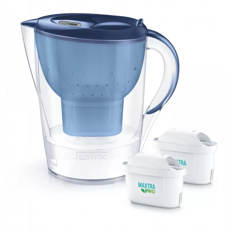 Vandens filtro ąsotis BRITA Marella XL su 2 mėlynomis MAXTRA PRO keičiamosiomis kasetėmis