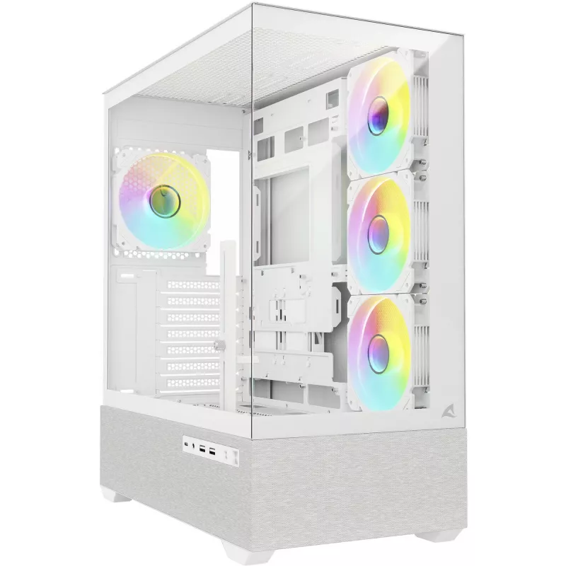 Sharkoon AK7 ARGB ATX kompiuterio korpusas baltas