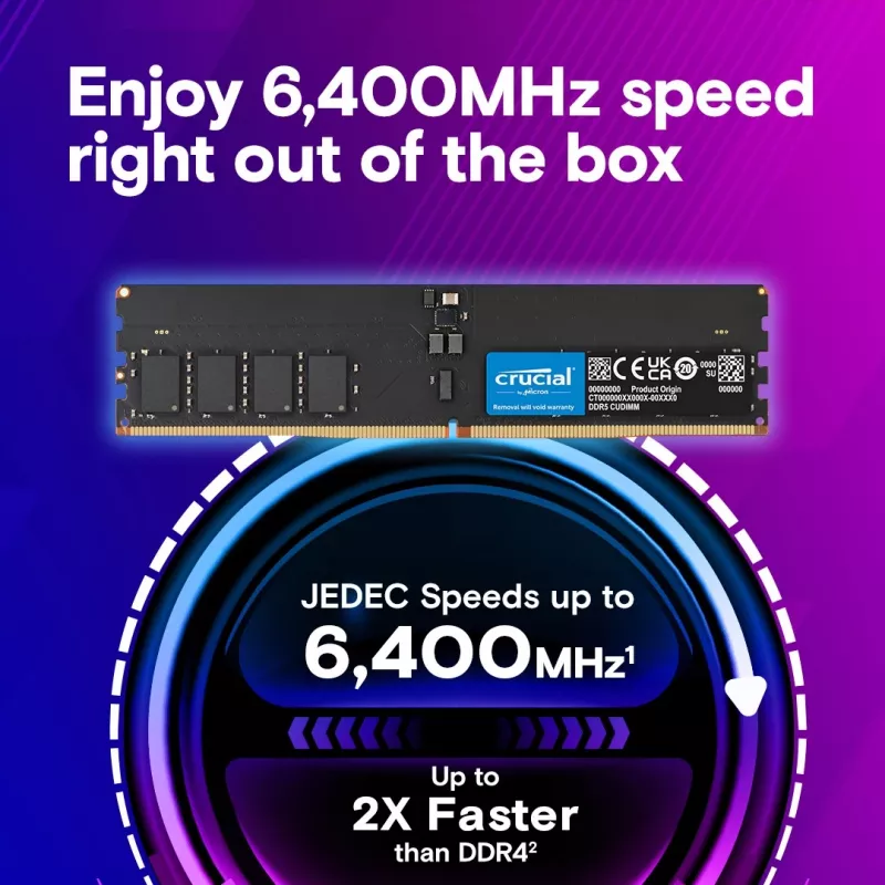 Atmintis DDR5 64GB/6400 (2*32GB) CL52 CUDIMM