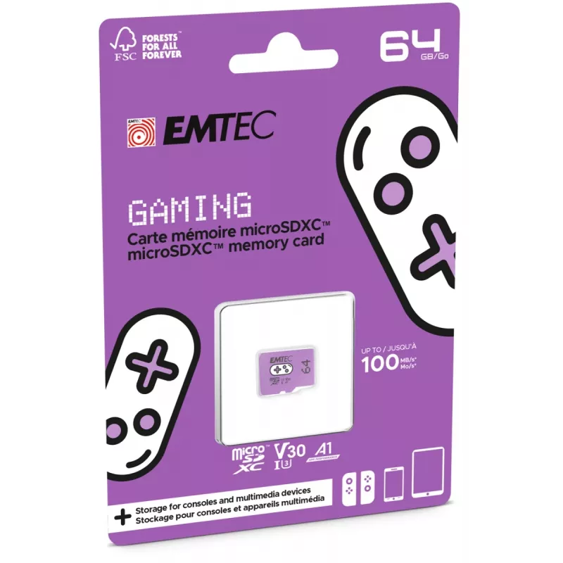 Atminties kortelė Emtec 64GB MicroSDXC UHS-I ECMSDM64GXCU3G