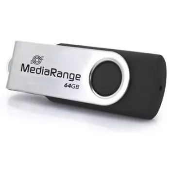 USB atmintinė MediaRange MR1953 64 GB USB Type-C 3.2 Gen 1 (3.1 Gen 1) pasukama, juoda/sidabrinė