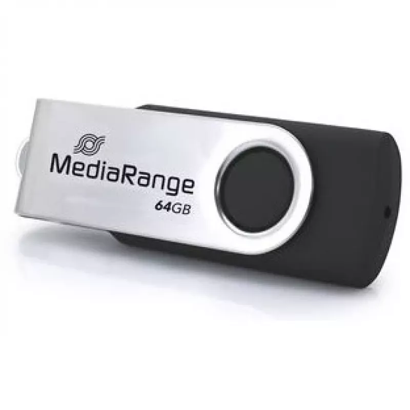 USB atmintinė MediaRange MR1953 64 GB USB Type-C 3.2 Gen 1 (3.1 Gen 1) pasukama, juoda/sidabrinė