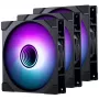 PHANTEKS M25 Gen2 PWM D-RGB 140 mm ventiliatorių 3 vnt. rinkinys, juodas