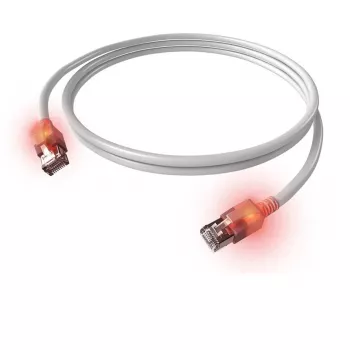 EasyLan saCon EasyLan DualBoot LED komutacinis kabelis S/FTP, balta 1,50 m Cat.6A - EasyLan DualBoot LED komutacinis kabelis RJ45 S/FTP Cat.6A (EA klasė)