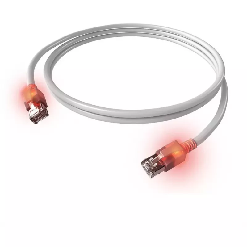 EasyLan saCon EasyLan DualBoot LED komutacinis kabelis S/FTP, balta 1,50 m Cat.6A - EasyLan DualBoot LED komutacinis kabelis RJ45 S/FTP Cat.6A (EA klasė)