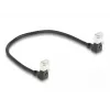 DeLOCK RJ45 tinklo kabelis Cat.6A S/FTP plonas 90° žemyn 0,25 m juodas