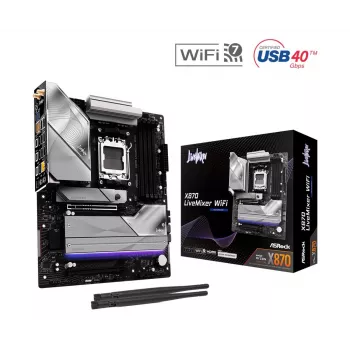 Pagrindinė plokštė ASROCK X870 (Socket AM5, ATX, DDR5, 4 atminties lizdai, X870LIVEMIXERWIFI)