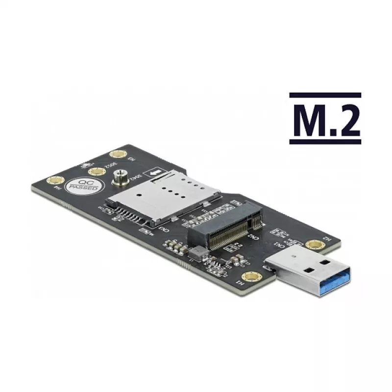 Delock 63166 USB 3.0 Type-A į M.2 Key B keitiklis su SIM lizdu