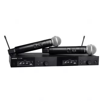 Shure SLXD24DE/SM58-G59 - dviejų siųstuvų / rankinių mikrofonų dviguba skaitmeninė belaidė sistema (470–514 MHz)