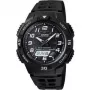Rankinis laikrodis CASIO AQ-S800W-1BVEF — 42 mm juodos dervos korpusas, skaitmeninis-analoginis, maitinamas saulės energija