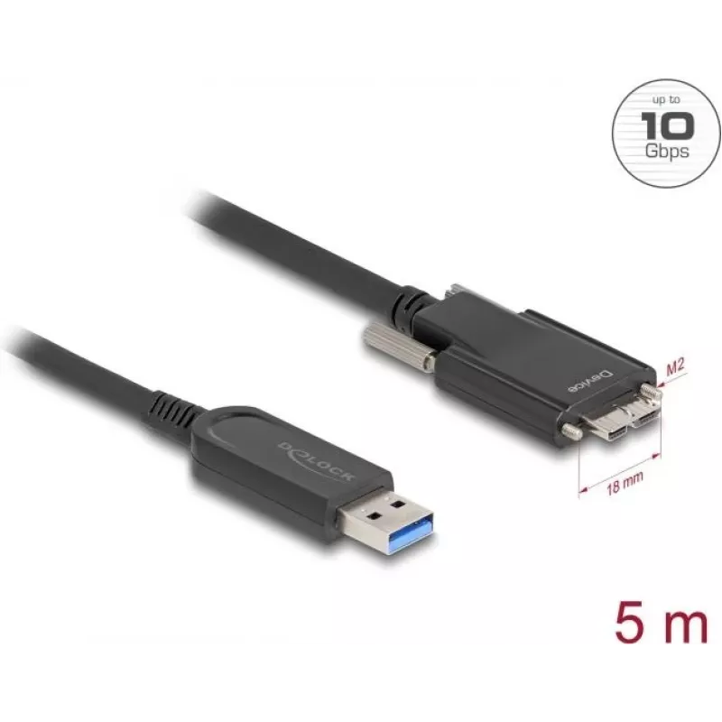 Aktyvus optinis kabelis DeLOCK 83211 USB Type-A patinas į Micro-B patinas 5 m 10 Gbps