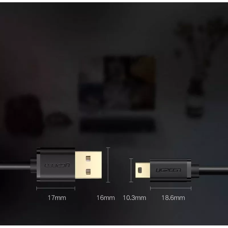 UGREEN Thunderbolt į miniUSB USB duomenų laidas 2 m juodas