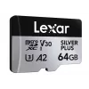 MicroSD kortelė Lexar 64GB UHS-I Class 3 Sidabrinė PLUS
