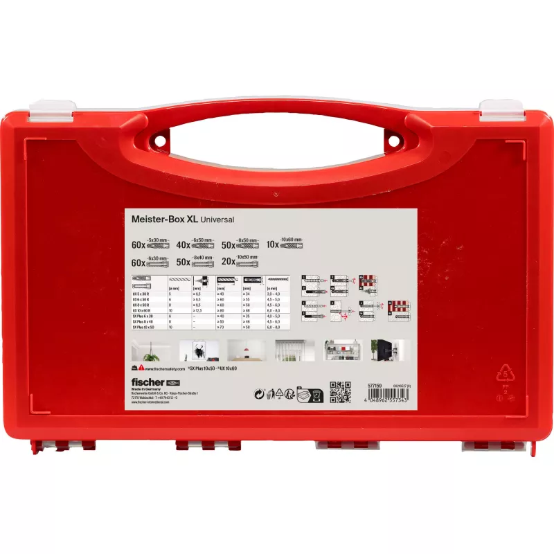 fischer 577159 Meister-Box XL sieninių kaiščių asortimento dėžutė 290 vnt. (577159)
