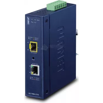 PLANET Industrial 1-Port tinklo medijos keitiklis Mėlynas SFP IP30