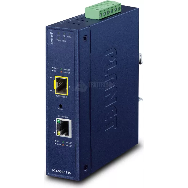 PLANET Industrial 1-Port tinklo medijos keitiklis Mėlynas SFP IP30